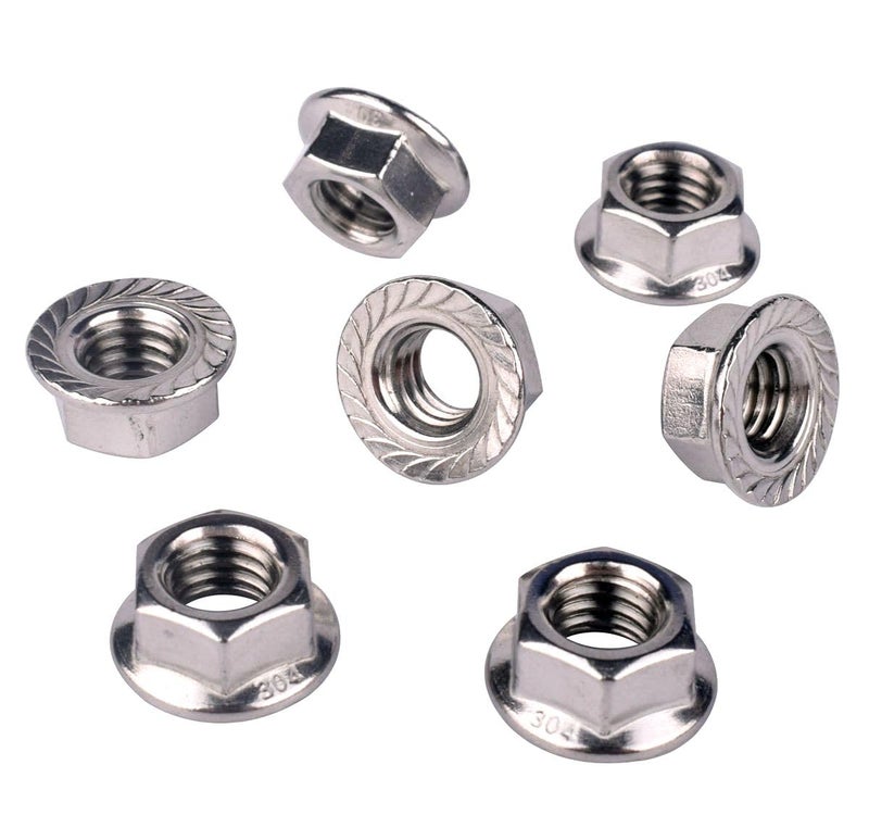 KOSJETHAS Store 5/16"-18 Serrated Flange Hex Nuts, 304 Stainless Steel 18-8, Coarse Thread UNC, Full Thread, Pack of 15 - Image 3